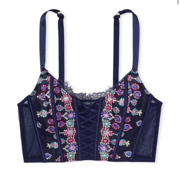 NEW Victoria's Secret Dream Angels Bejeweled Embroidered Corset Top 22878 - Picture 1 of 7